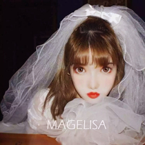 Korean-style multi-layer Pengpeng bridal veil simple retro wedding veil short travel style veil