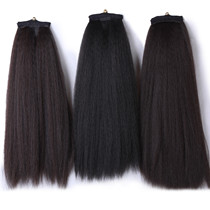 High fluffy unilateral hair row Central area Braided flower back area Universal ancient Hanfu high temperature silk corn whisker wig