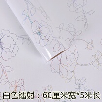  White glossy paint sticker Black waterproof furniture renovation wardrobe cabinet sticker Self-adhesive wallpaper Wallpaper wall