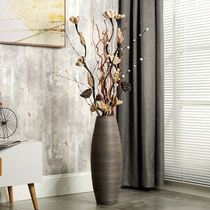 Retro floor-standing ceramic vase large ornaments home decorations porch living room simple American dried flowers