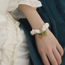 Perimmon small intestine rubber fruit cute headrope without hurting hair lap teenage bracelet Korea colon hair decoration