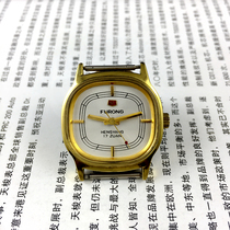 Original stock Furong brand manual mechanical watch yellow shell square diameter 33mm Free strap 1