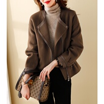 Sandro Fashiong double-sided cashmere coat 2021 autumn and winter New short small woolen coat