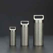Pure titanium waterproof bin Mini carry-on medicine photophobic waterproof sealing cabin senile pocket emergency medicine bin with hanging buckle