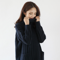 Pregnant women sweater autumn winter clothing 2021 New Korean fashion high collar pregnant women loose thick top dress