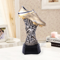 Football game custom trophy European retro style gold boots outstanding striker football trophy best shooter