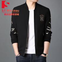 2021 spring and autumn new jacket mens baseball uniform collar high-end trend casual jacket shirt mens wild jacket men