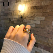 little joys925 silver gold-plated geometric line ring female freshwater pearl original design niche girlfriends