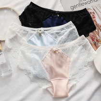 French womens underwear lace hot temptation ultra thin seamless low waist Ice Silk girl sexy breathable breifs