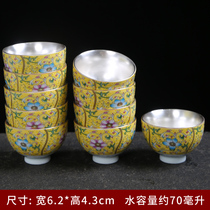 Enamel colour Gongfu tea cup ceramic tea drinking cup Home personal cup tea set Master single cup Puer cup ceramic tea set