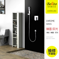 Beritu all copper hot and cold pressurized water mixing valve with hand-held dark shower into the wall shower faucet set
