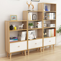 Nordic bookshelf bookcase Modern simple living room storage rack Office shelf Home childrens small bookshelf landing