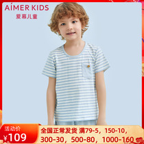 aimerkidds adore children boy sleepwear happy baby boy short sleeve blouses home dress AK2411031