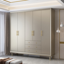 Modern Light Lavish Wardrobe Open Solid Wood Home Bedroom Minimalist Lockers American Bedroom Villa Custom Furniture