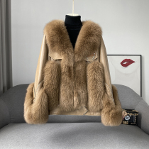 zqqz fox fur fur coat women short model 2021 new fashion small man leather leather leather leather D355