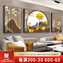 Light luxury living room crystal porcelain painting triptych living room sofa background wall decorative painting modern simple hanging painting elk mural