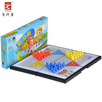 Pioneer checkers Magnetic folding portable board large Children adult checkers 3-color chess pieces