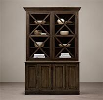 JSM French retro old sideboard American country solid wood book display storage antique cabinet