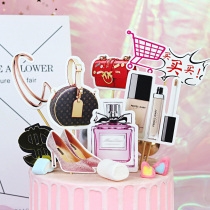 Buy buy buy goddess shopping bag perfume lipstick rich birthday cake decoration baking flag plug-in