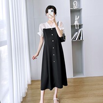 Pregnancy Woman Dress Summer Dress Superior High End Dress 2022 New Fashion Big Code Loose Long Dress Fake Two Dress Dress