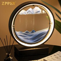 ZPPSN Creative Quicksand Painting Hourglass Ornament Birthday New Year Gift Ornament Office Living Room Table Lamp