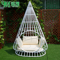 Yuanmao hanging basket rattan chair floor landing indoor European Princess lazy single outdoor double balcony rocking chair recliner
