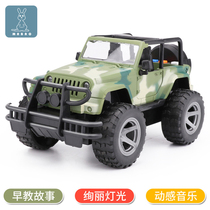 Simulation large JEEP JEEP off-road vehicle model MUSIC INERTIAL car CHILDRENs toy pullback car boy