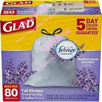 Glad OdorShield Tall Kitchen Drawstring Trash Bags-Febrez