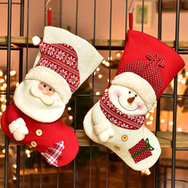 Christmas season three-dimensional cartoon Santa sock bag large Christmas gift candy bag Christmas Eve bedside socks