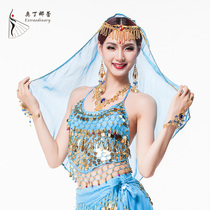 Ottina Lei Belly Dance Head Yarn Big Diamond Female Adult Chiffon Small Headscarf Indian Dance Headdress Performance Costume