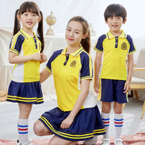 Kindergarten uniform Summer suit Primary school uniform Summer uniform Short-sleeved childrens class uniform Sports performance graduation suit