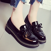 Tide brand 2021 new soft girl shoes female Lolita flat students single shoes Four Seasons Lefu shoes Joker womens shoes