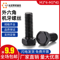 Hexagon Bolt External Hexagon Screw Hexagon Machine Screw Plated Black Zinc Black Nickel Nickel Screw M3 * 4-M3*4-M3*40