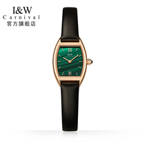 (Bucket type) IW watch female simple retro literary quartz watch small green watch womens watch brand waterproof
