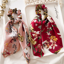Hair belt retro French temperament spring and summer new retro big flower ponytail ribbon coliform womens head jewelry