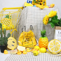Travel Photo wedding props lemon bag personality creative street Photo children glasses photo background decoration yellow shopping cart