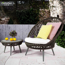 Nordic minimalist vineyOutdoor sofa chair leisure balcony villa garden designer template room tea few single