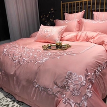 60 gung satin long suede cotton beds bedding four pieces of all-cotton pure cotton wedding pink bed linen quilt for wedding celebration