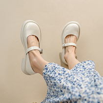 Mary Rare Shoes Spring Autumn New Lady Single Shoes Round head Buttoned Yinglun Wind Shallow Mouth Fashion Casual College JK Shoes