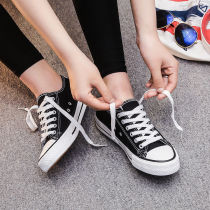 2021 Spring and Summer New Korean canvas shoes Womens net red flat students Joker black board shoes casual retro shoes