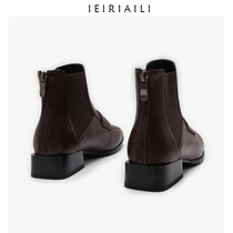 Boots womens spring and autumn single boots 2020 new Korean version of the wild back zipper Martin boots British style thick heel Chelsea boots