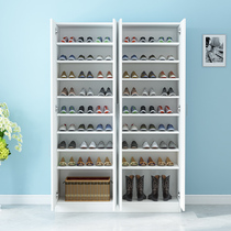  Door economical shoe cabinet Simple modern large-capacity foyer cabinet Solid wood open door shoe cabinet sunscreen locker