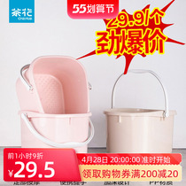 Tea flower Bubble foot Bucket Plastic body Foot Basin Domestic Dorm Tub Thickened tub Thickened Wash Bucket Wellness Acupoint Massage
