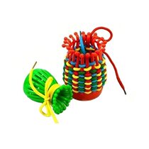 Montesori teaching aids kindergarten toys skillful hand woven flower basket desktop plastic building block DIY threading handmade toys
