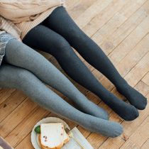 1200D autumn and winter cotton baby velvet black pantyhose thick vertical bar slim warm bottom socks non-slip