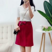 Original Korea 21 autumn sweet and beautiful fashion butterfly knot pearl decoration slim fit small A character half body dress RCWH93701M