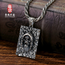 Luxurious Skull Skull Necklace for men and women Devils Angel Tide Card Hip Hop Personality Brief Pendant Skulls s925 Pure Silver Accessories