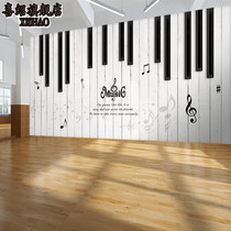 Music classroom background wallpaper piano studio Studio training class wall decoration painting creative notes piano room mural