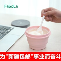 Xinjiang portable travel silicone folding bowl scaling - resistant outdoor folding cup tourist bowl
