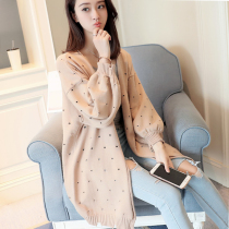 Cardigan sweater women's long large size loose fashion 2021 autumn Korean hollow hole knitted coat women's clothing